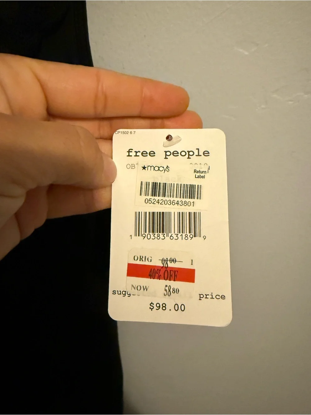 Free People Black Dress with Tag